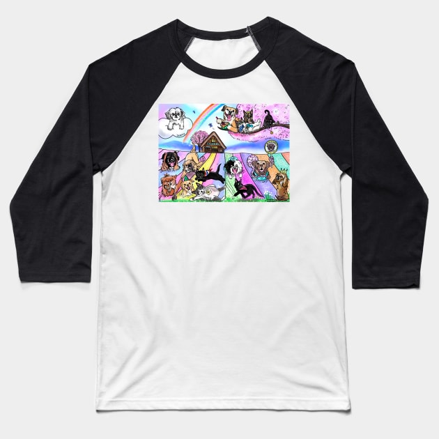 The Meadow of Dreams Baseball T-Shirt by HappyPawtraits